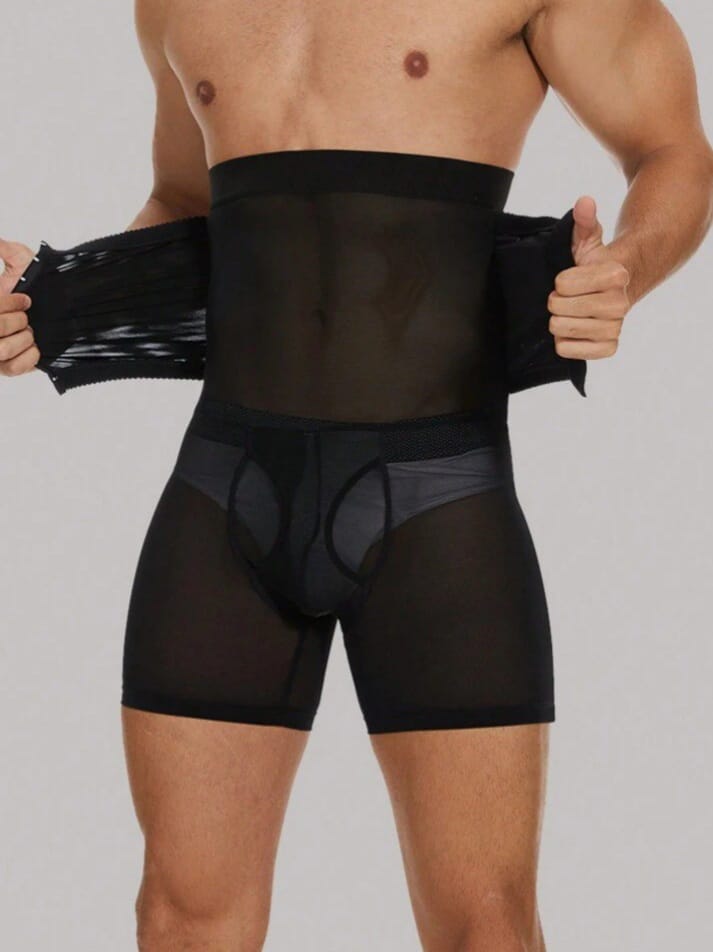 Men's High-Waist Compression Shapewear Shorts – Tummy Control Body Shaper Underwear